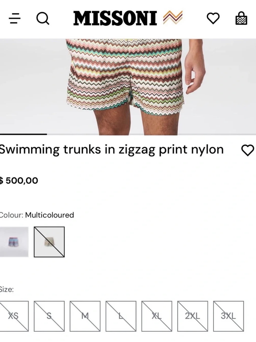 Men's Missoni Multi-Color Zigzag Swim Trunks